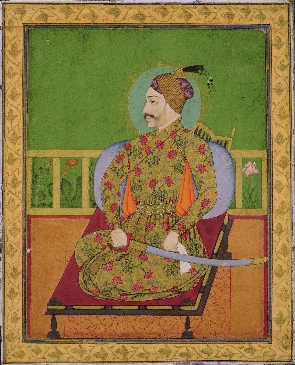 Abdullah Qutubshah Golconda szultána (reg.1626-72) Deccan, Mogul, 1640 körül (guache, arany és ezüst papíron) alkotó: Indian School