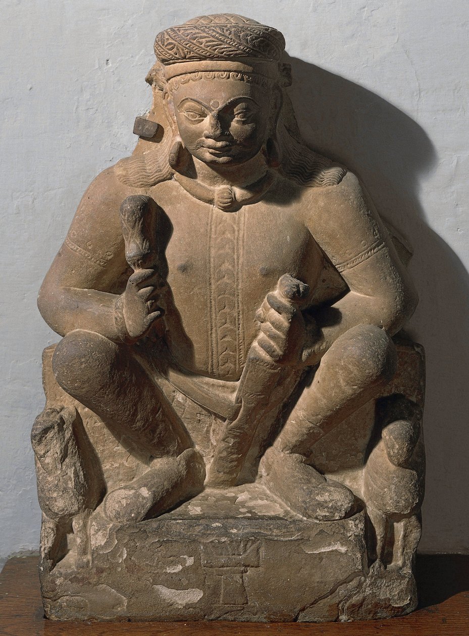 Surya, a nap istene. Vörös homokkő szobor alkotó: Indian School