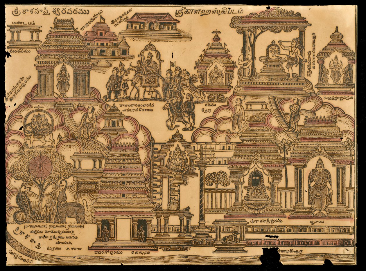 Templomok (fatömbnyomat) alkotó: Indian School