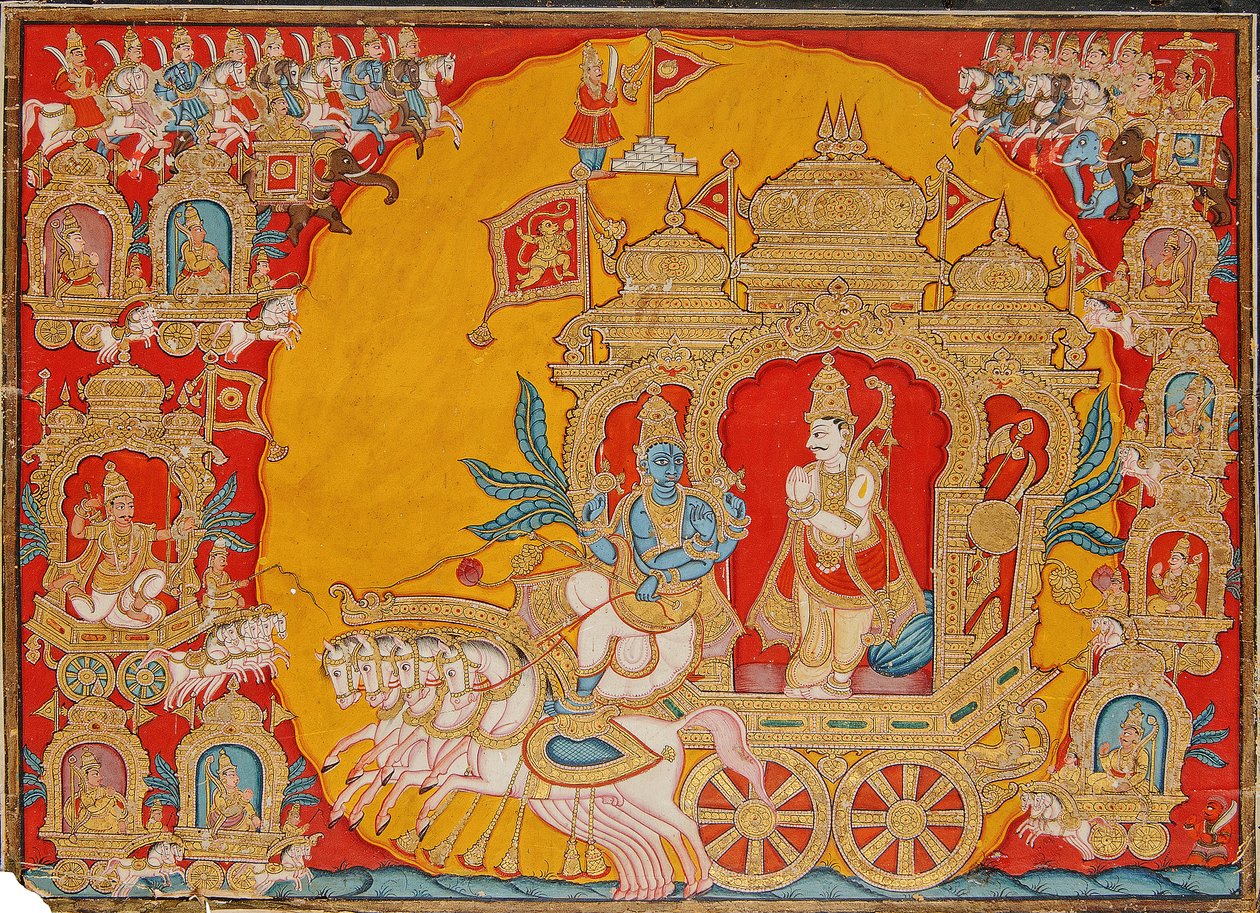 Kurukshetra csata az indiai Mysore-ból, 1800-25 alkotó: Indian School