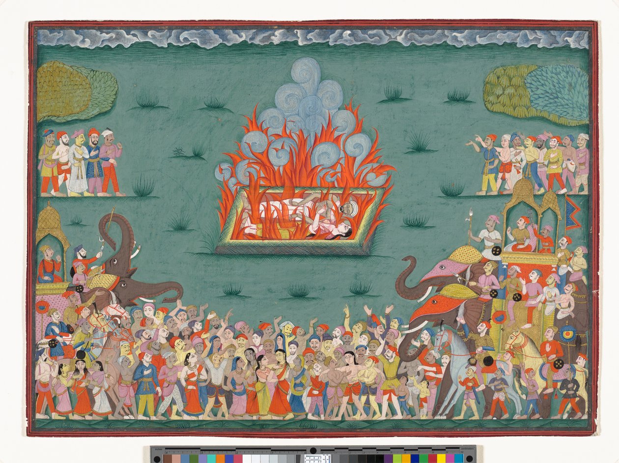 Ramabai szatija, Madhavrao Peshwa felesége, 1772-75 körül (akvarell és arany papíron) alkotó: Indian School