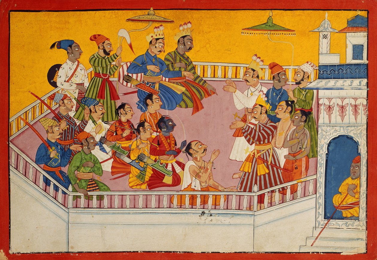 Az esküvői vendégek gyülekeznek, 1700 körül (papíron átlátszatlan wc) alkotó: Indian School