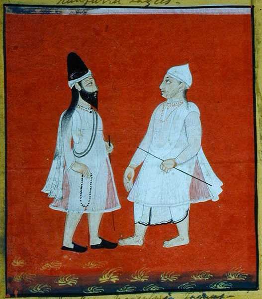 Két vándorló muszlim faqir (jangam) Religious Mendicants, Udaipur, 1810-20 körül (gouache papíron) (részlet) (lásd még: 136600) alkotó: Indian School