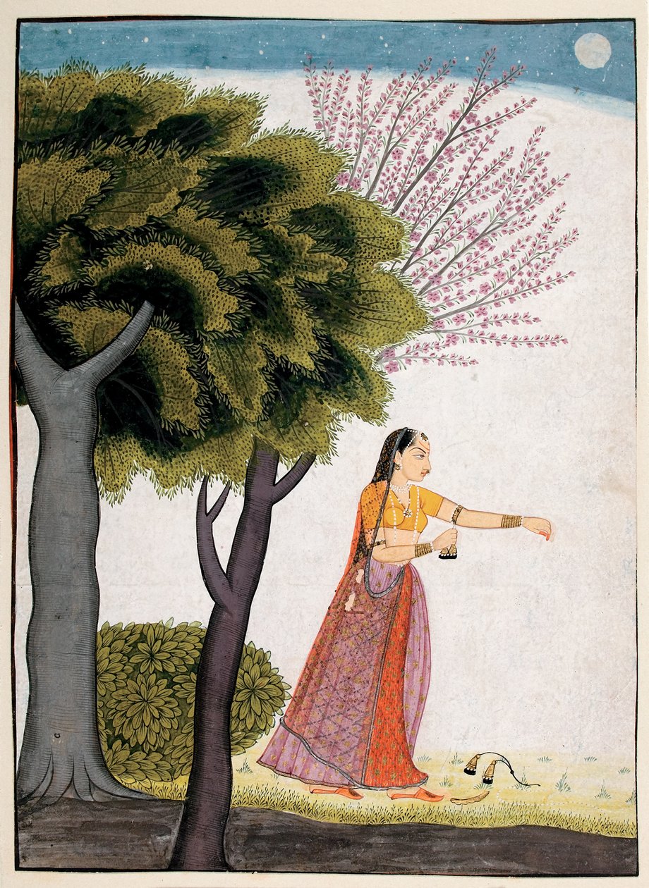 Vipralabdha nayika, 1770 körül (átlátszatlan wc és arany a papíron) alkotó: Indian School