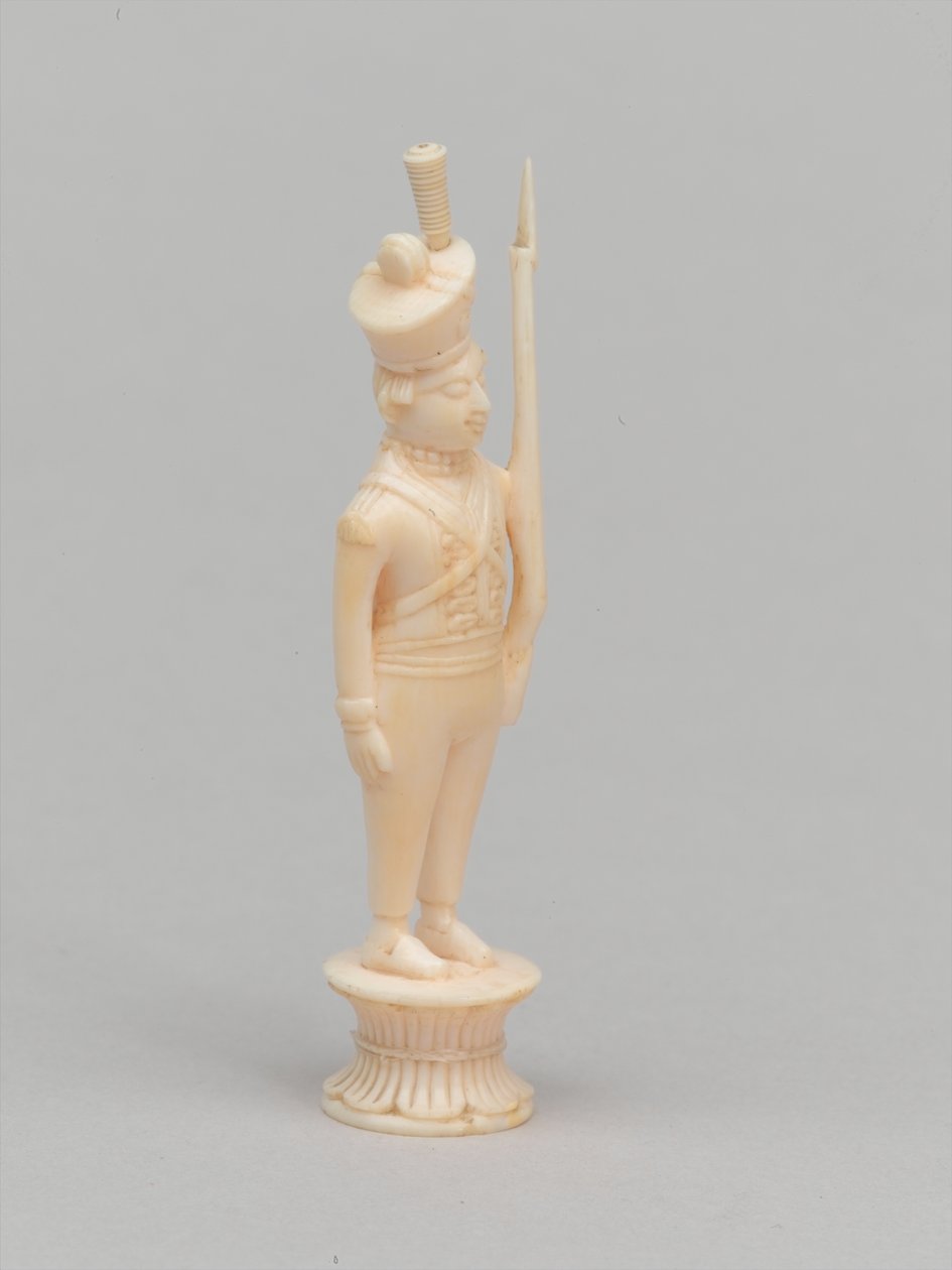 Fehér gyalog, sakkfigura, India, 1820 körül alkotó: Indian School