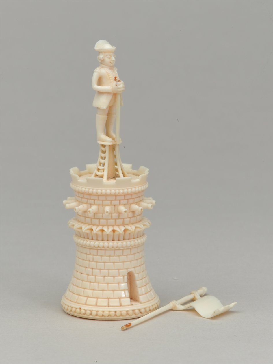 Fehér bástya, sakkfigura, India, 1820 körül alkotó: Indian School