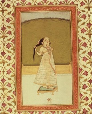 Nő keféli a haját alkotó: Indian School