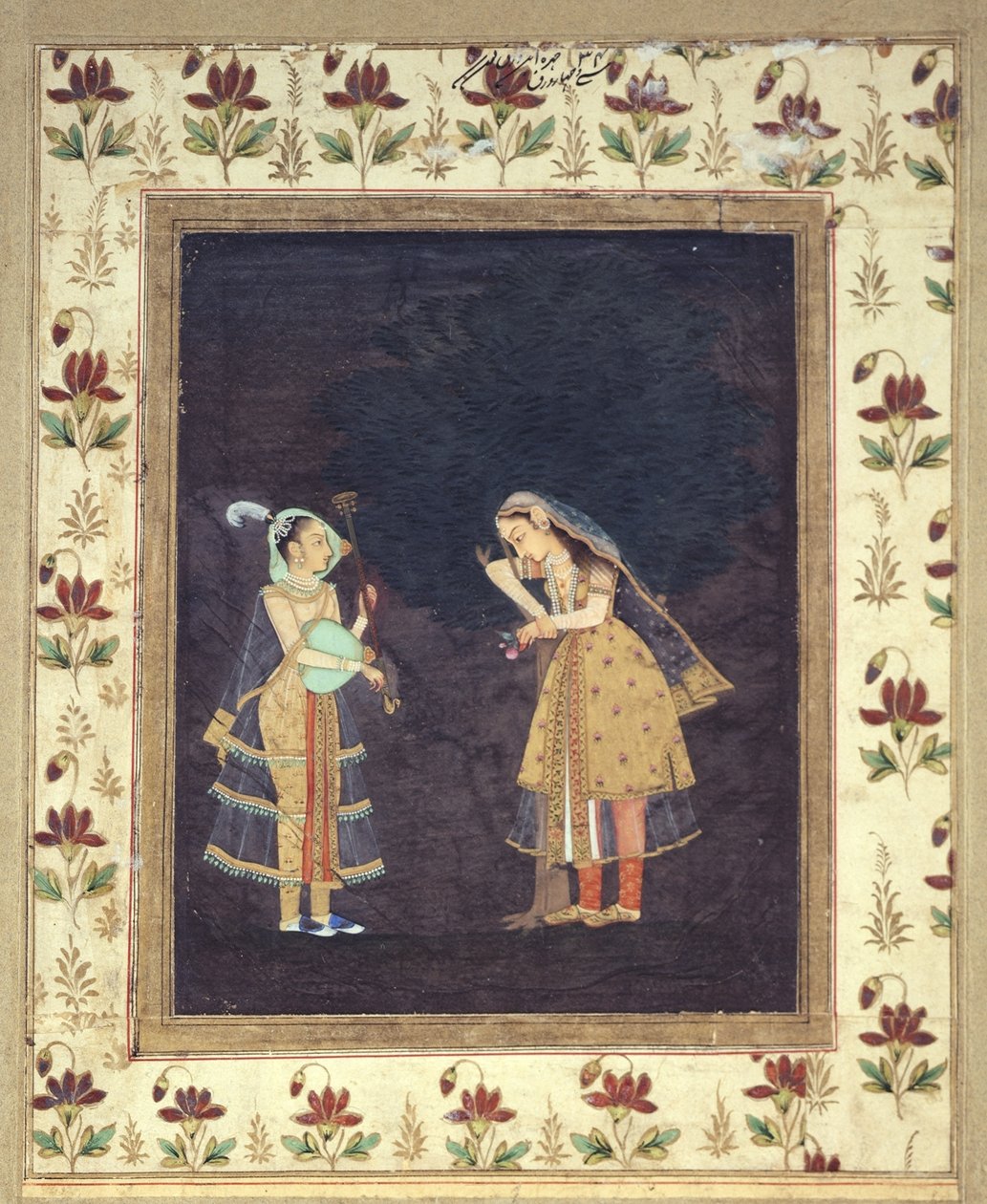 Nő hallgat zenét alkotó: Indian School