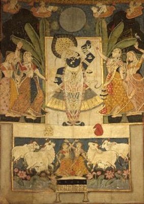 Srinathaji, Nathdwara, Rajput Iskola imádata alkotó: Indian School