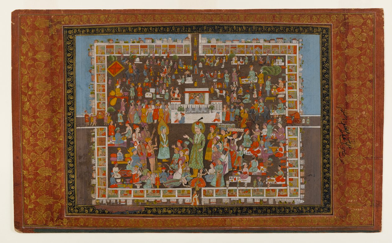 Yusuf és Zulaykha, 1875-1900 (átlátszatlan wc és arany papíron) alkotó: Indian School