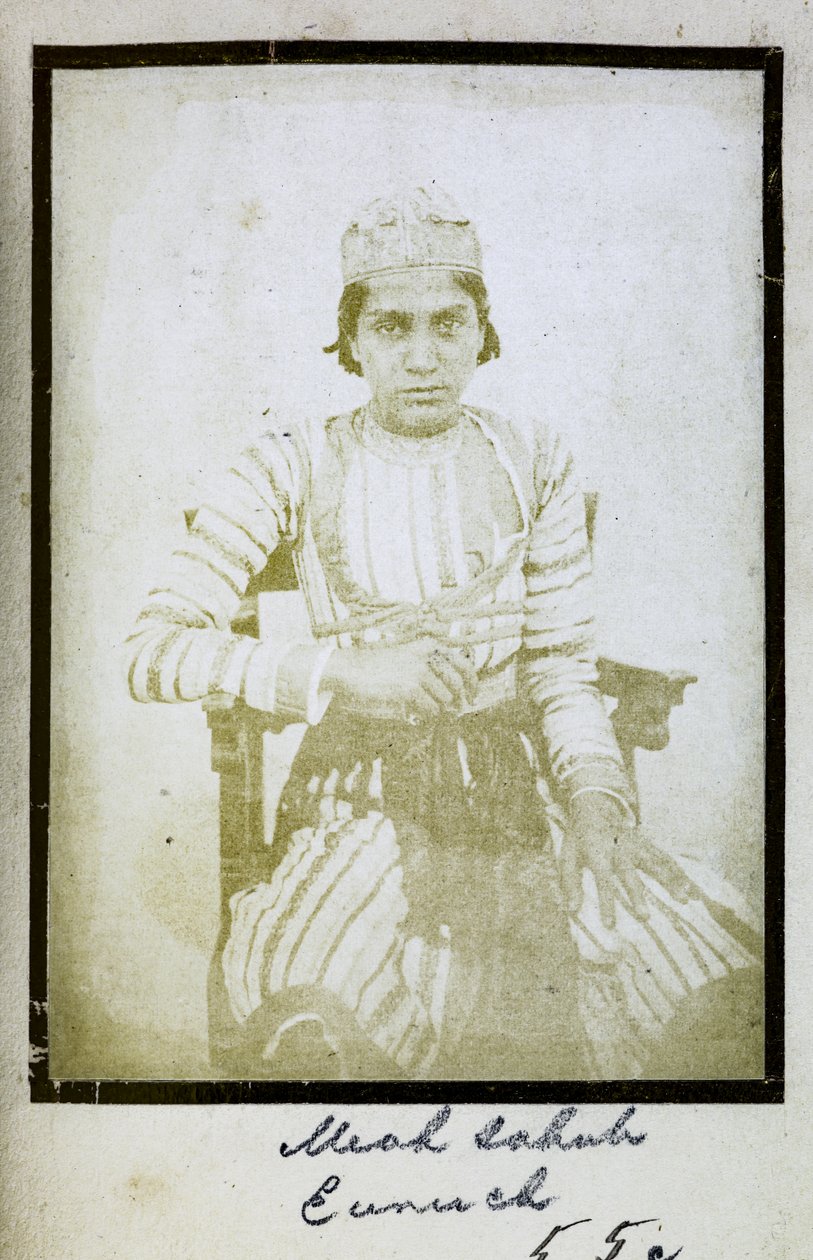 [Portré] Meah Sahub, Eunuch, 1856-57 körül (f/w fotó) alkotó: Indian photographer