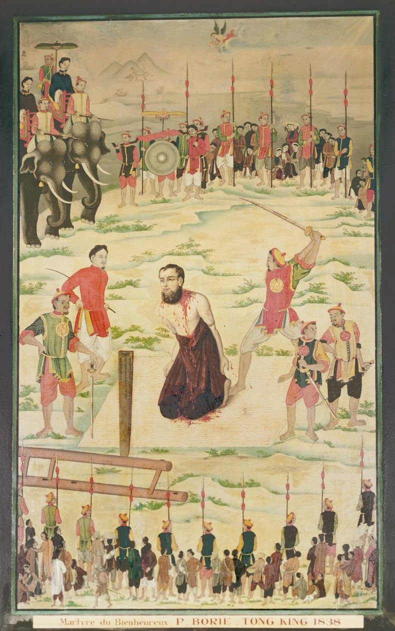 Egy jezsuita mártír Tonkinban, Kínában, 1838 alkotó: Indo Chinese School