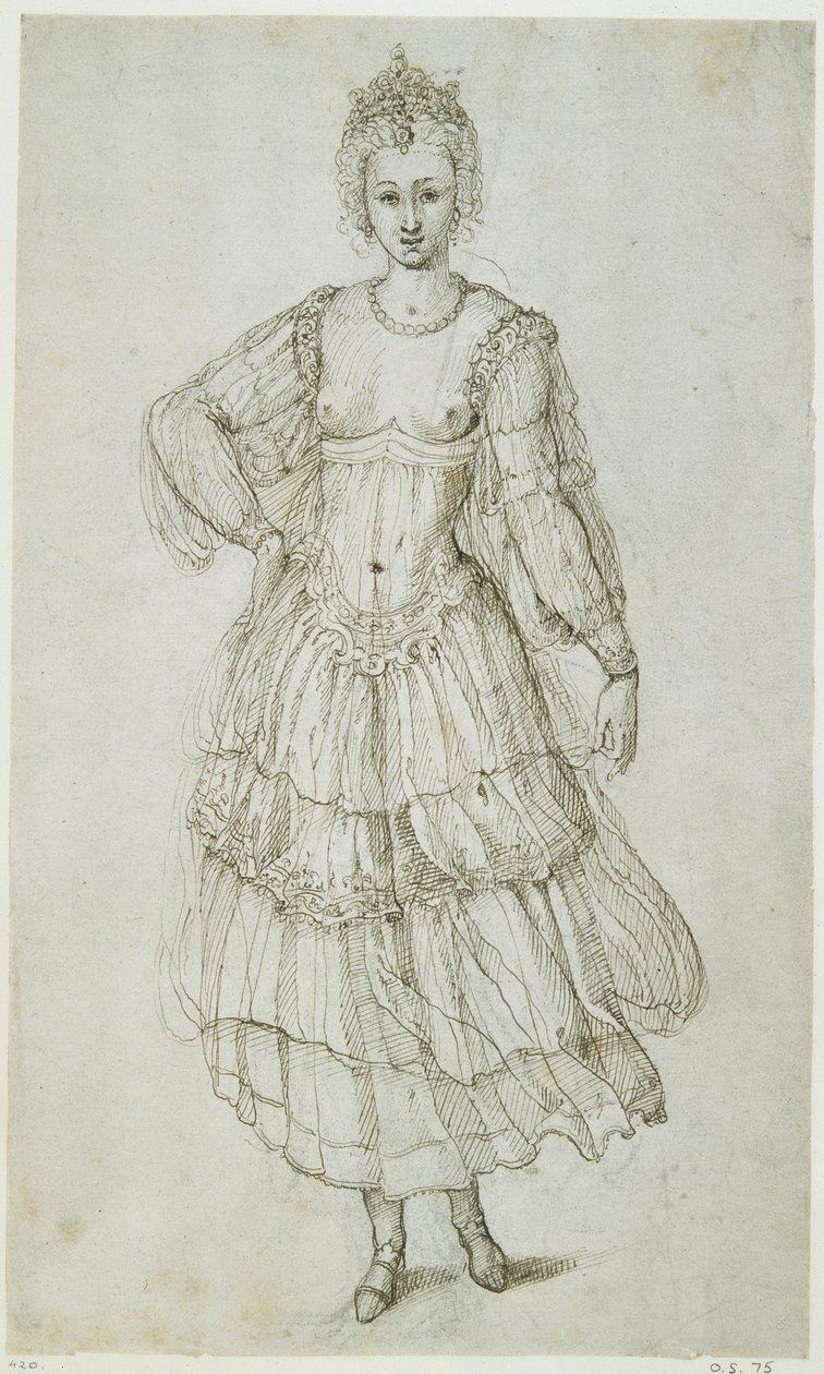 A Reggel lánya, 1611 körül (toll és tinta papíron) alkotó: Inigo Jones