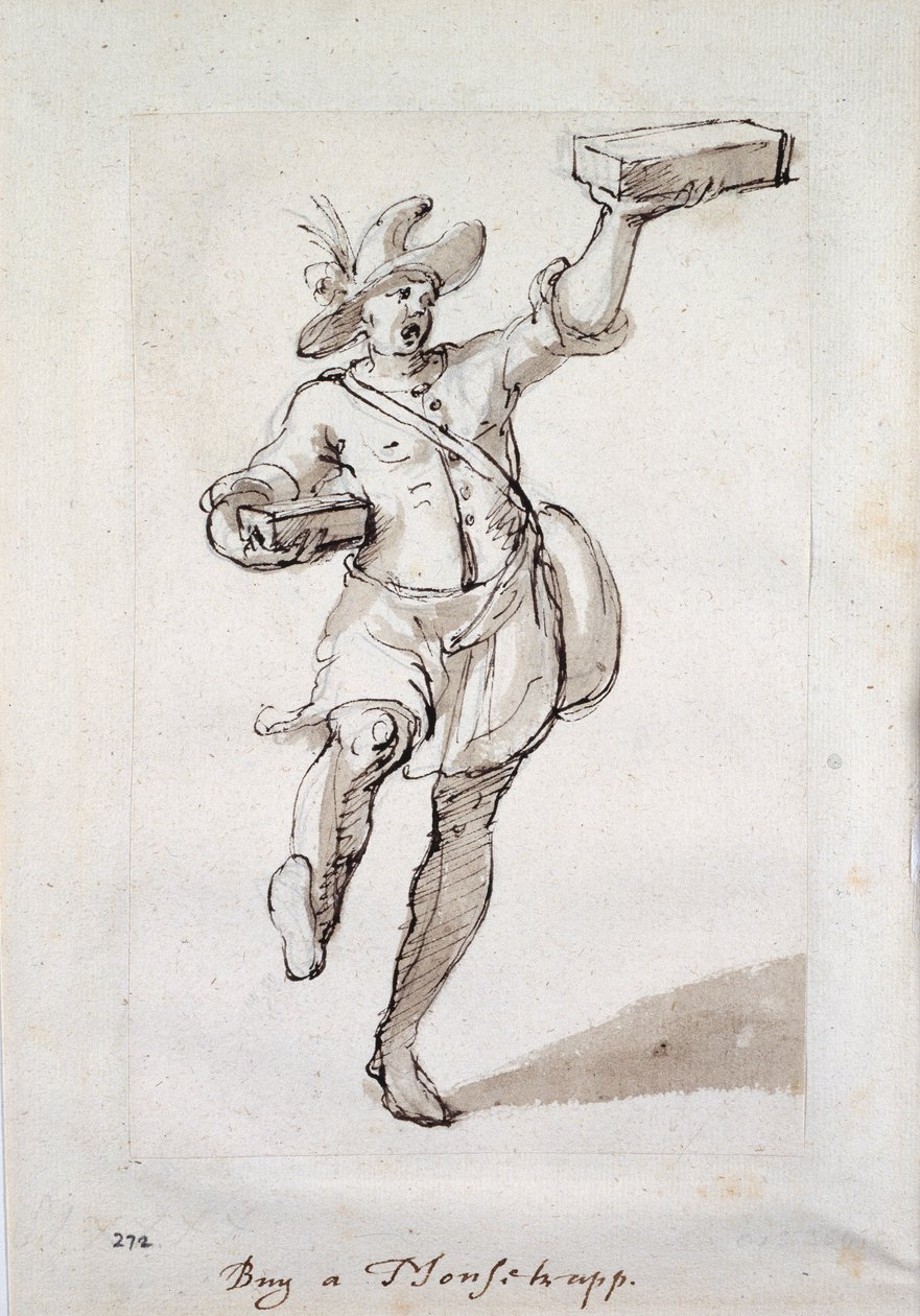 Egércsapdák kiáltója (toll és tinta papíron) alkotó: Inigo Jones