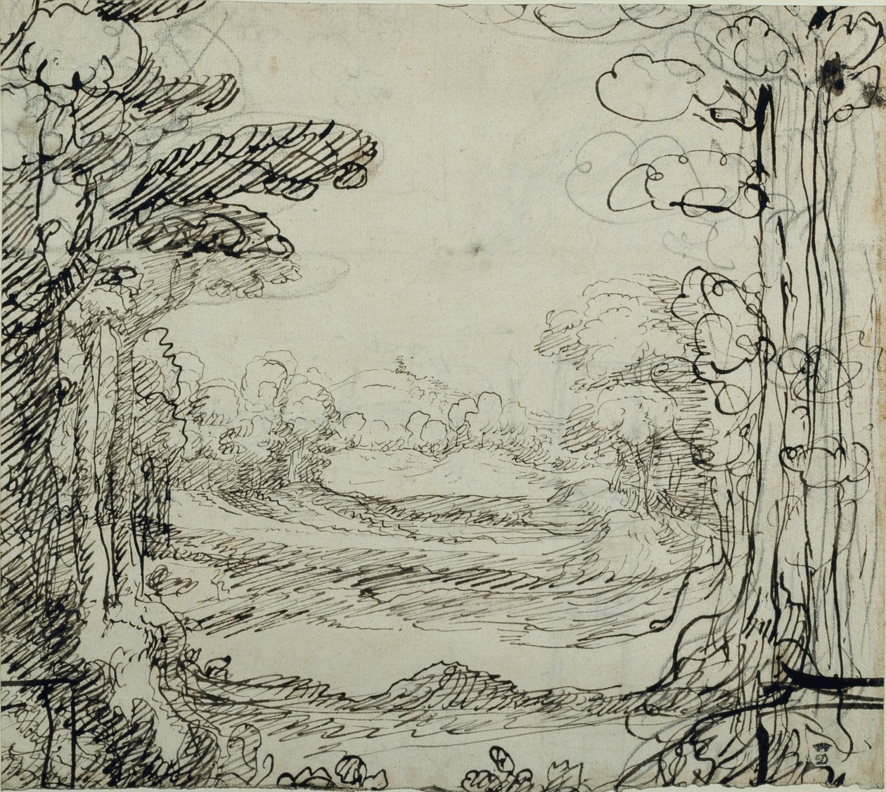 Erdő (toll és tinta papíron) alkotó: Inigo Jones