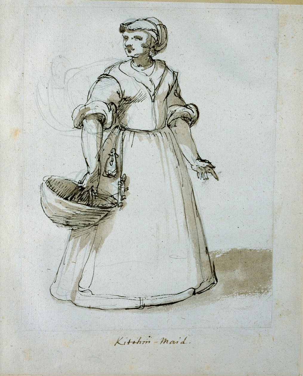 Konyhai szobalány (toll és tinta papíron) alkotó: Inigo Jones