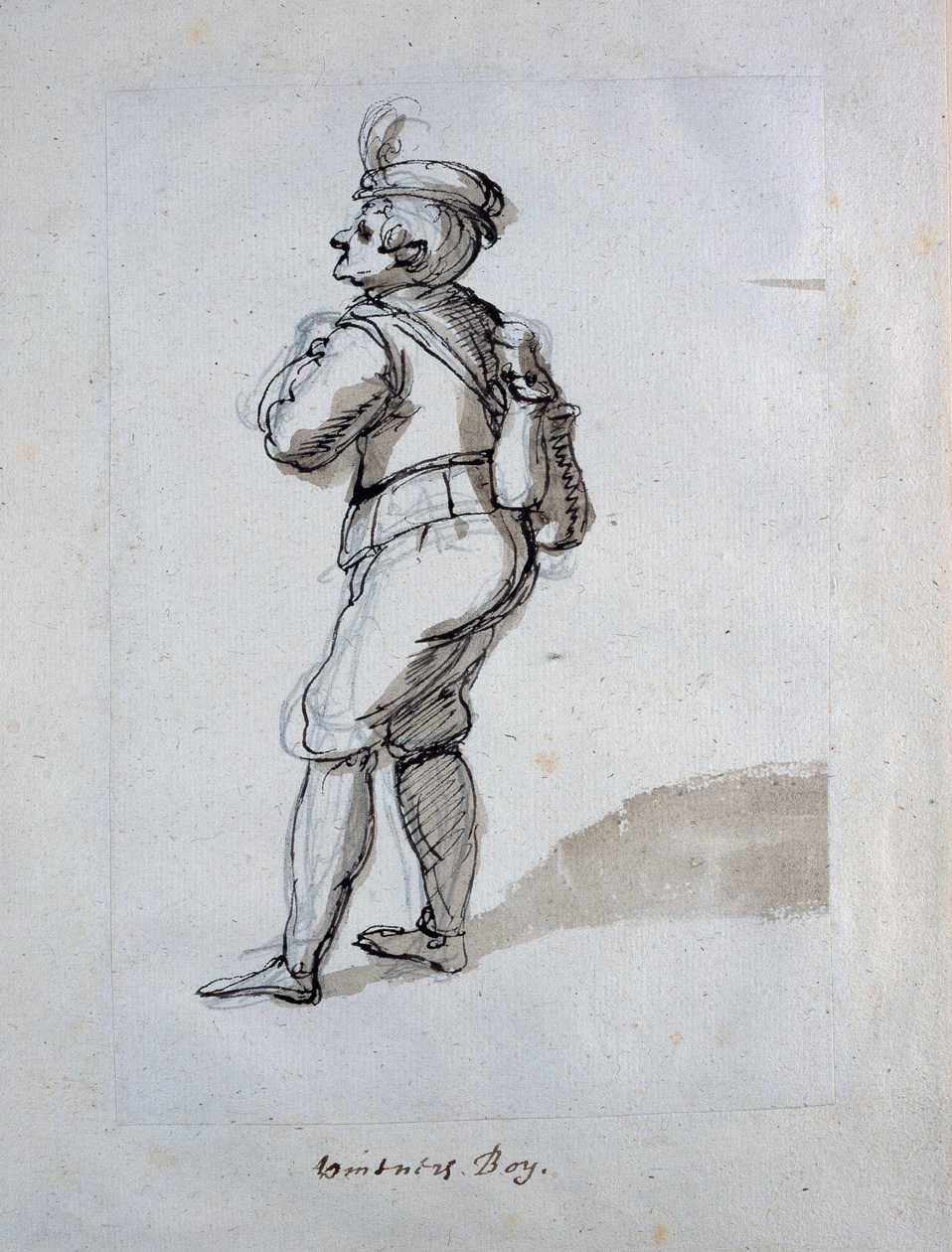 Egy borászfiú (toll és tinta papíron) alkotó: Inigo Jones
