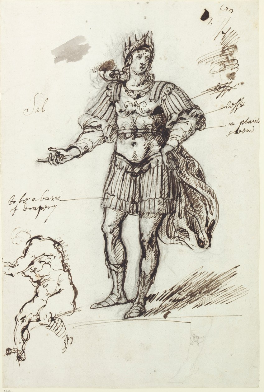Albanactus, előzetes vázlat (toll és tinta papíron) alkotó: Inigo Jones
