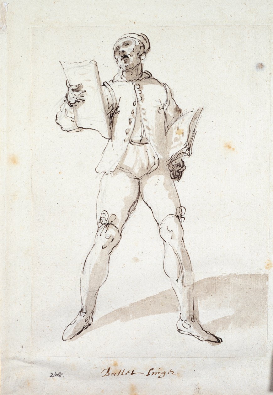 Balladaénekes (toll és tinta papíron) alkotó: Inigo Jones