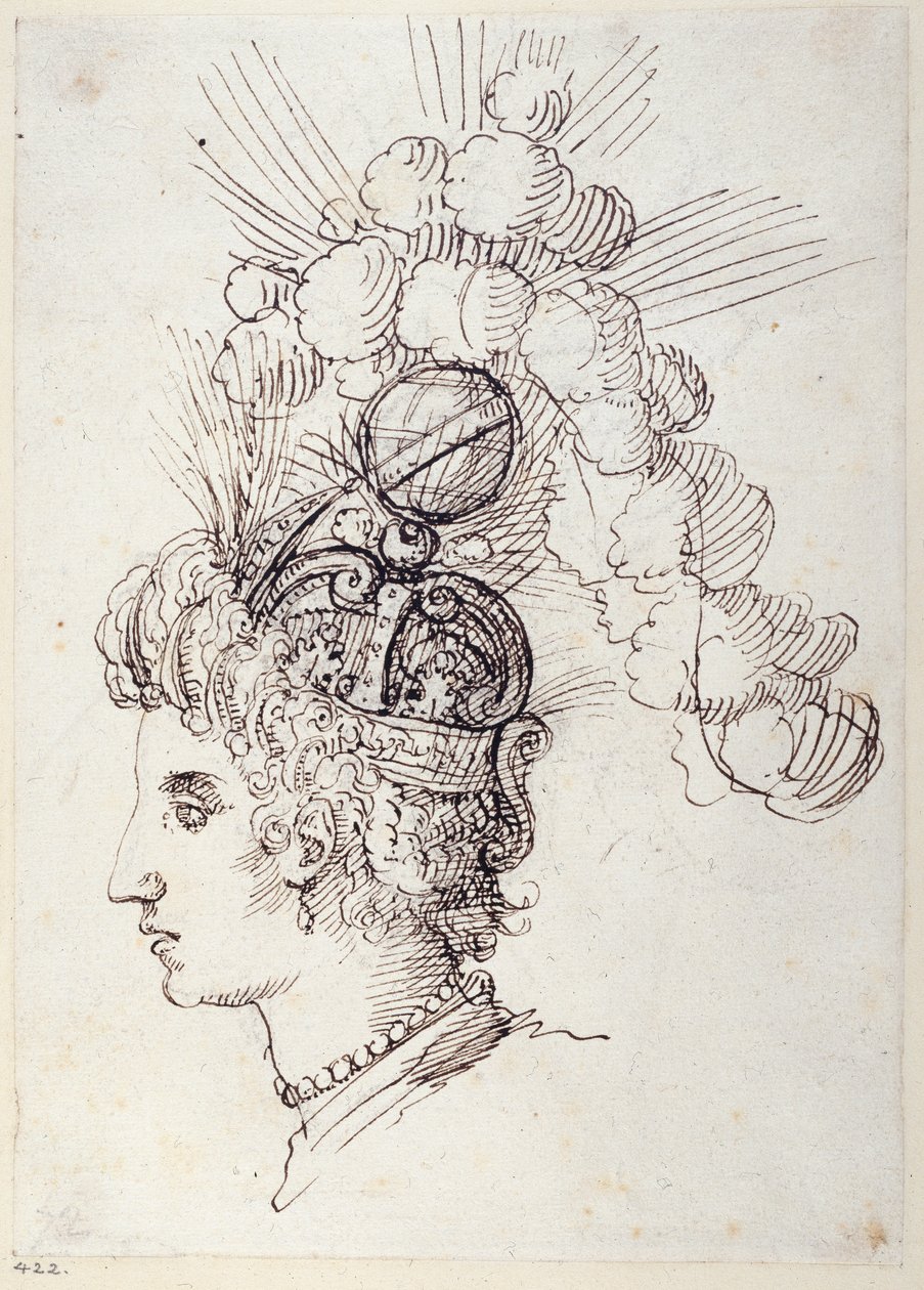 Bel-Anna, a tenger királynője, 1609 körül (toll és tinta papíron) alkotó: Inigo Jones