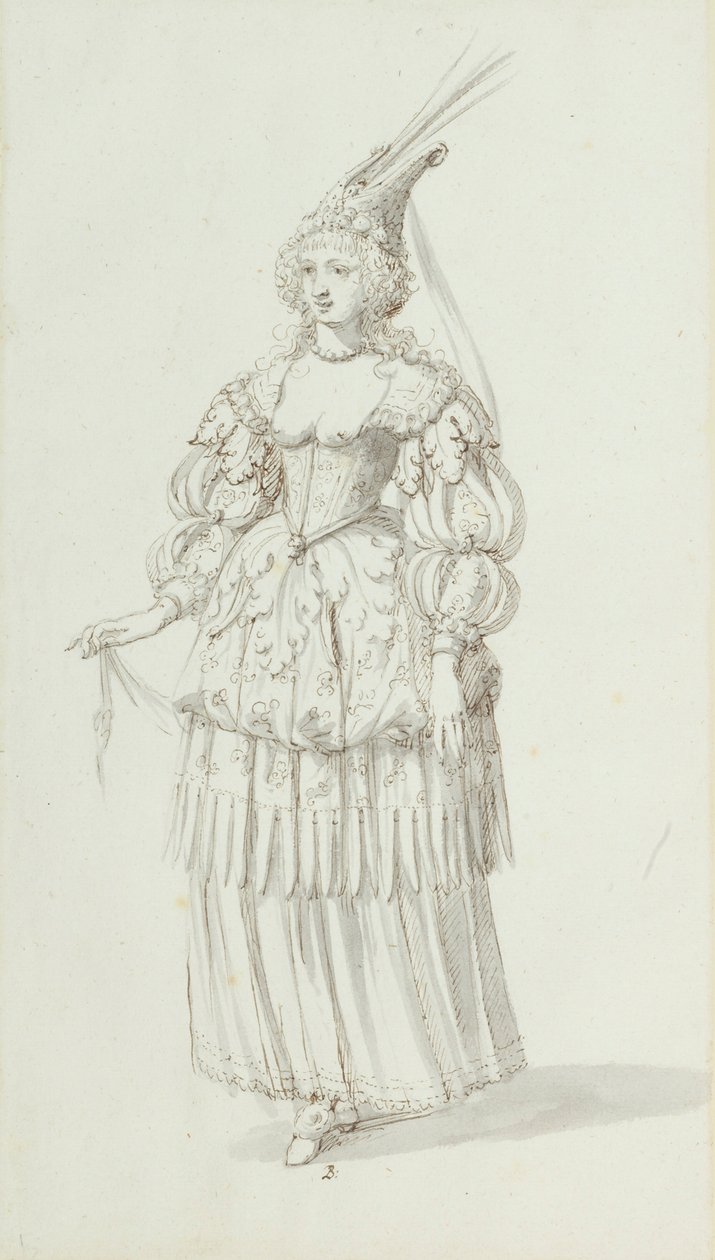 Chloris: alternatív vázlat Henrietta Maria számára, 1631 körül (toll és tinta papíron) alkotó: Inigo Jones