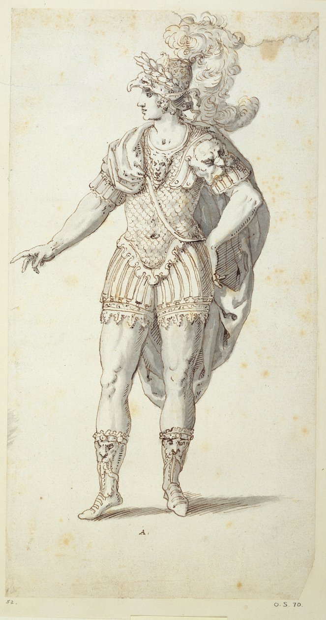 Végső terv Oberon ruhájához, 1611 körül (toll és tinta papíron) alkotó: Inigo Jones