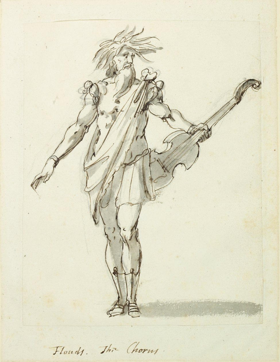 Floods: the Chorus, 1631 körül (toll és tinta papíron) alkotó: Inigo Jones