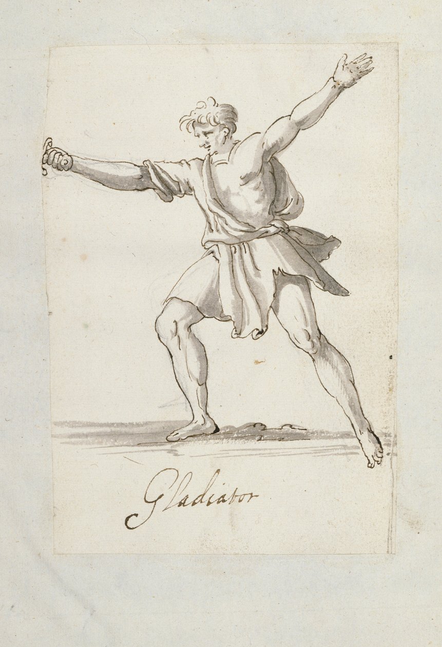 Gladiátor (toll és tinta papíron) alkotó: Inigo Jones