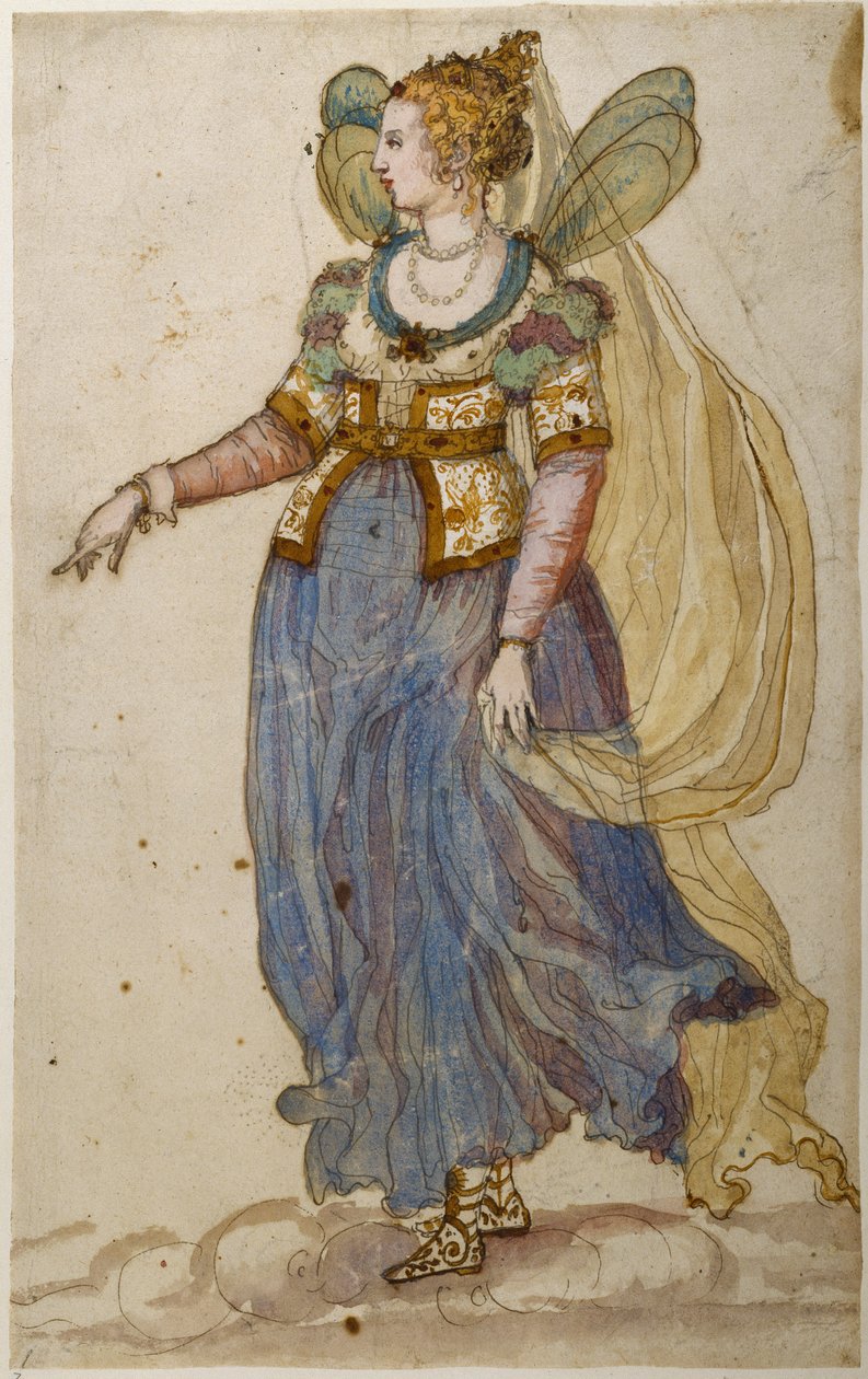 Hölgy maszk (akvarell papíron) alkotó: Inigo Jones