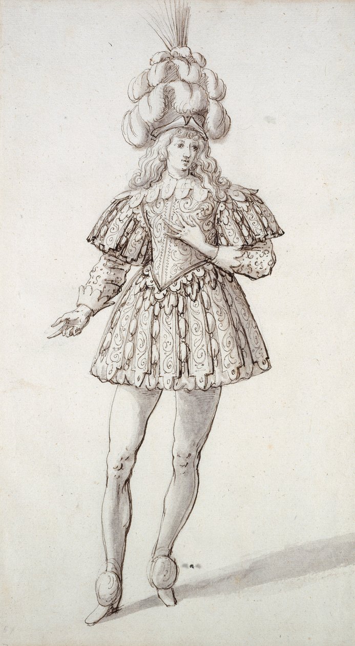 Maszk tollal és tollal (toll és tinta papíron) alkotó: Inigo Jones