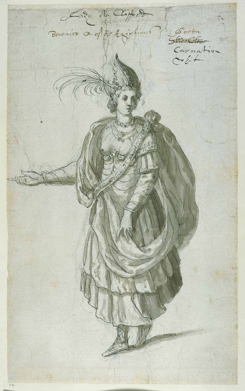 Bereniké egyiptomi királynő (toll és tinta papíron) alkotó: Inigo Jones