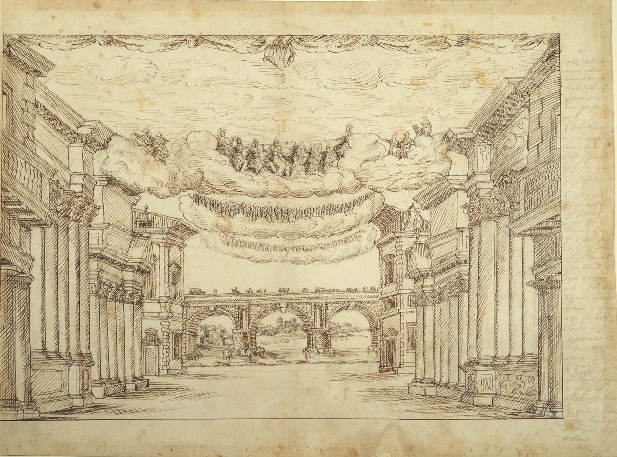 Egy nagyváros külvárosai, 1639 körül (toll és tinta papíron) alkotó: Inigo Jones