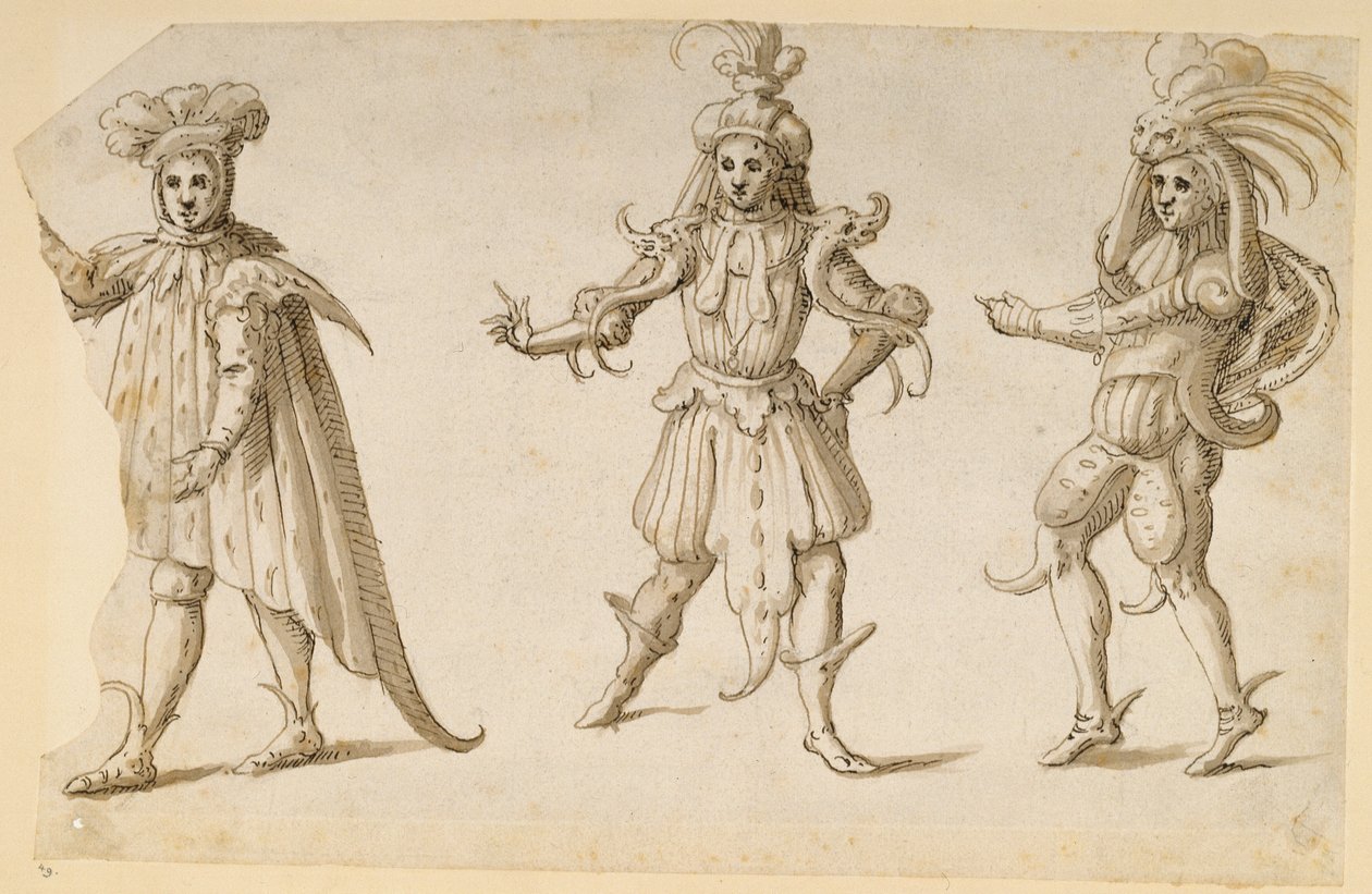 Három nap, c1611 (toll és tinta papíron) alkotó: Inigo Jones