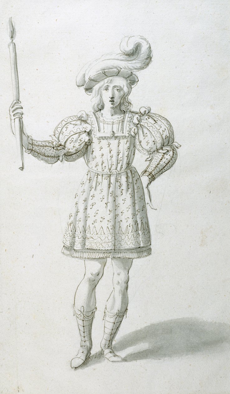 Fáklyavivő (toll és tinta papíron) alkotó: Inigo Jones