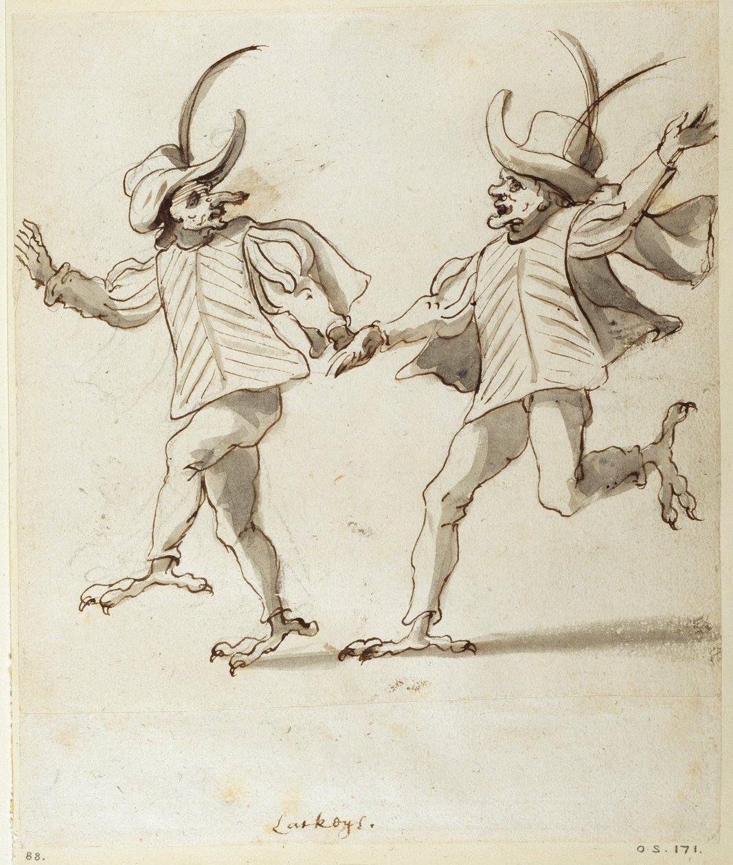 Két Lackey (toll és tinta papíron) alkotó: Inigo Jones