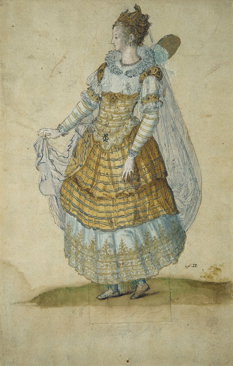 Szárnyas maszk (akvarell papíron) alkotó: Inigo Jones