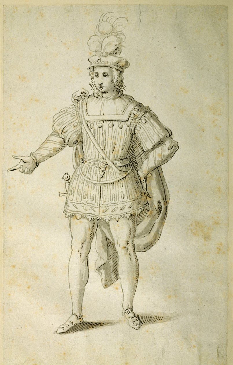 Fiatalok ősi brit jelmezben, 1611 körül (toll és tinta papíron) alkotó: Inigo Jones