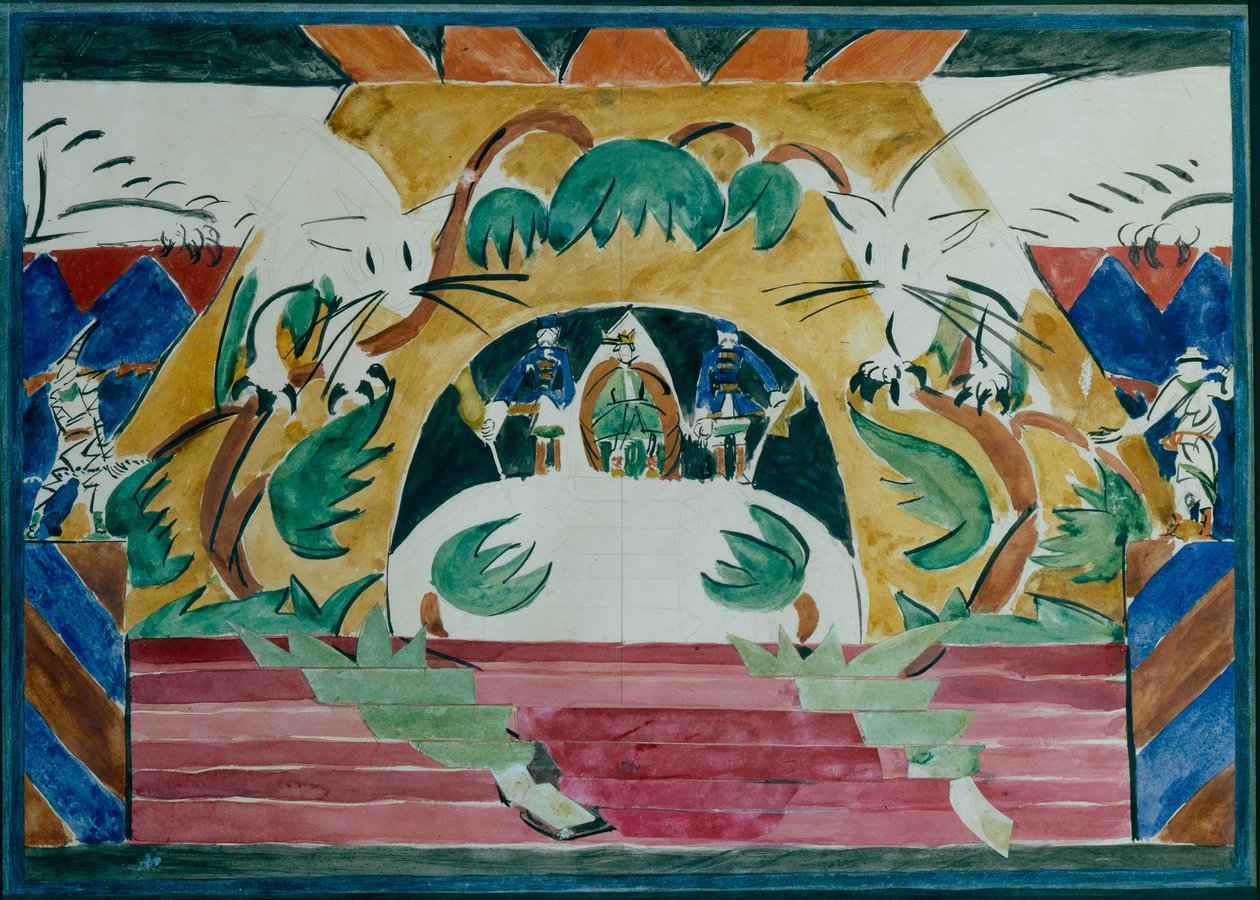 Színpadterv A. Remizov Makszemjan cár című színházi darabjához, 1909 alkotó: Iosiph Solomonovich Shkolnik