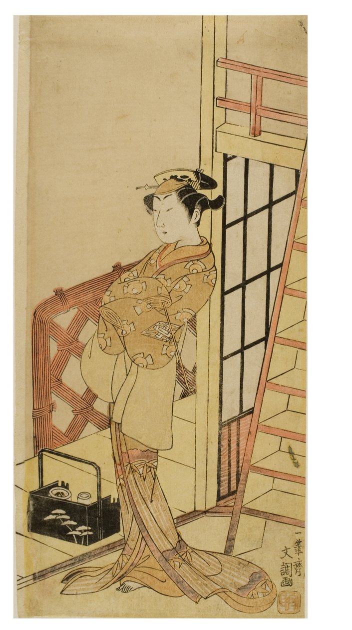 Kabuki színész nőként (onnagata) alkotó: Ippitsusai Bunchō