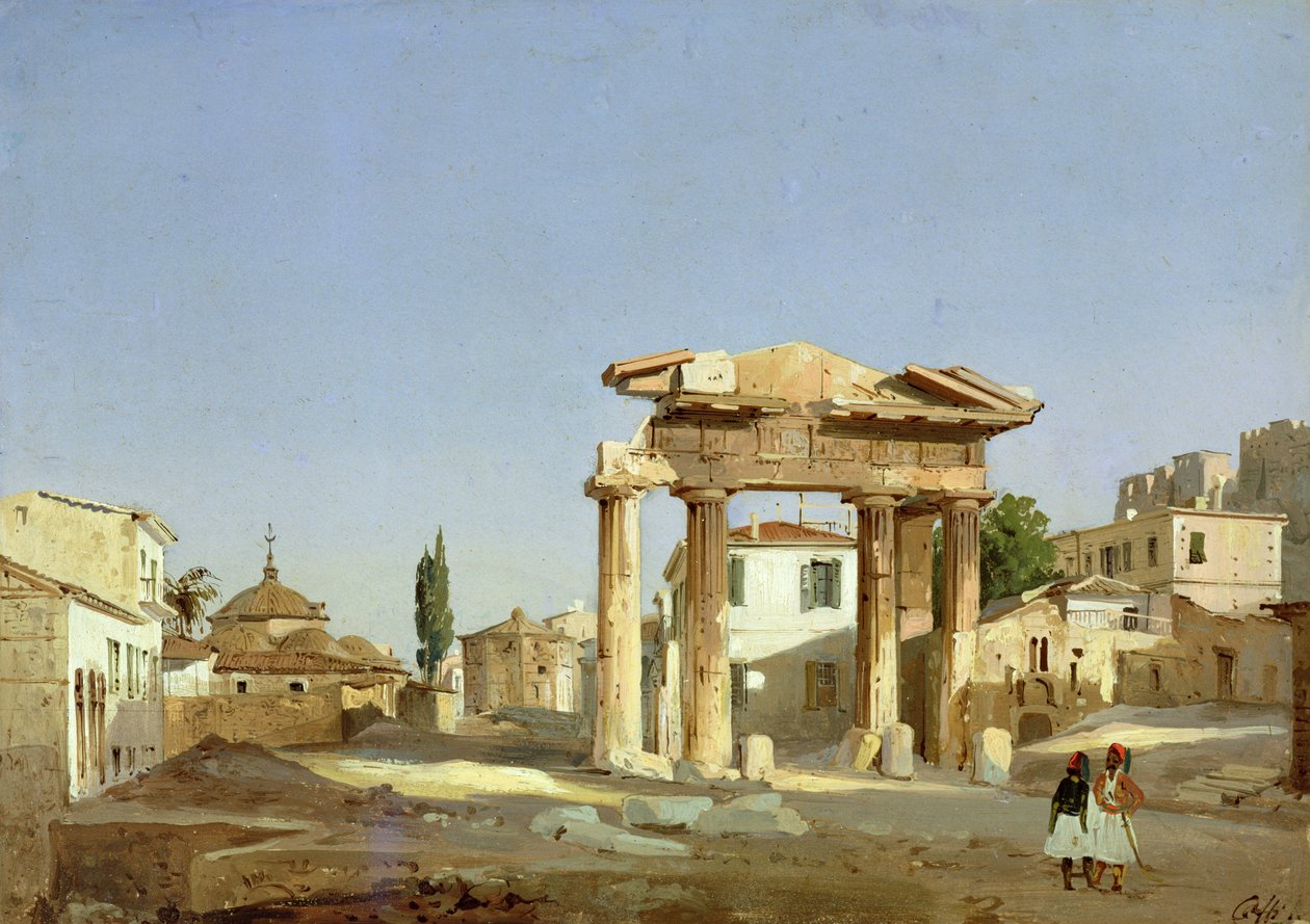 Az Agora kapuja Athénban, 1843 alkotó: Ippolito Caffi