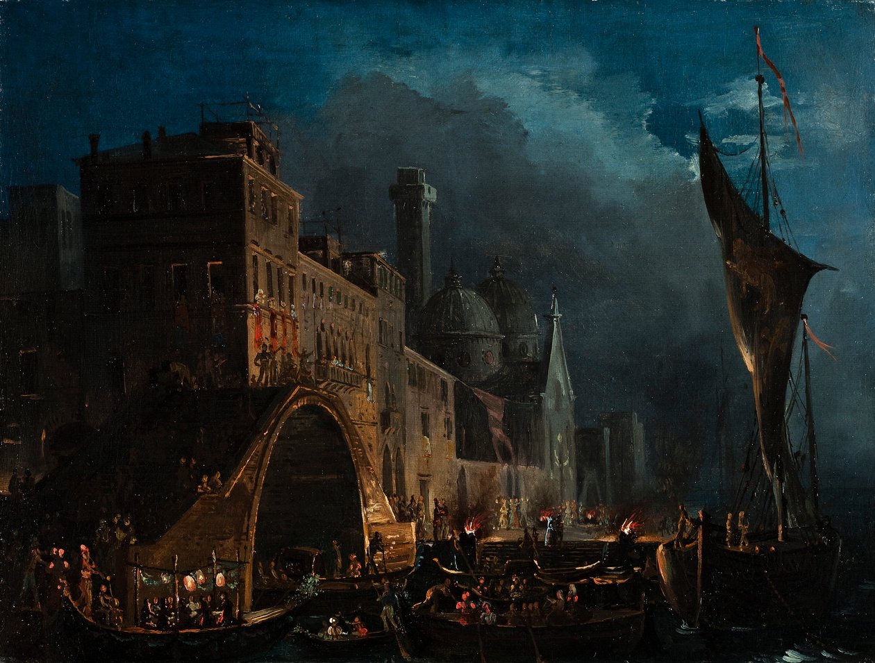 Egy velencei gálaest, 1825-1835. alkotó: Ippolito Caffi