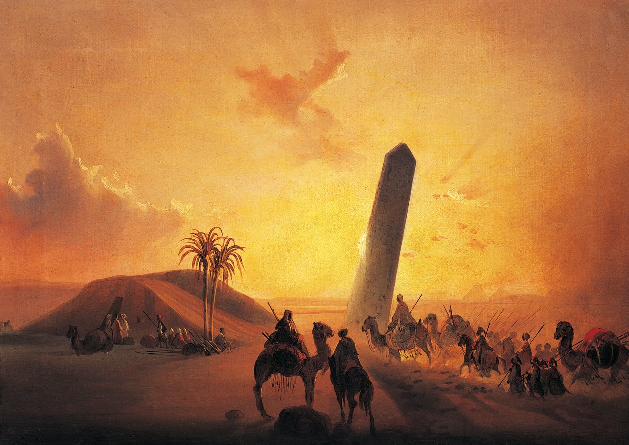 Karaván a sivatagban, Ippolito Caffi (1809-1866) festménye, Olaj, vászon, 31x44 cm alkotó: Ippolito Caffi