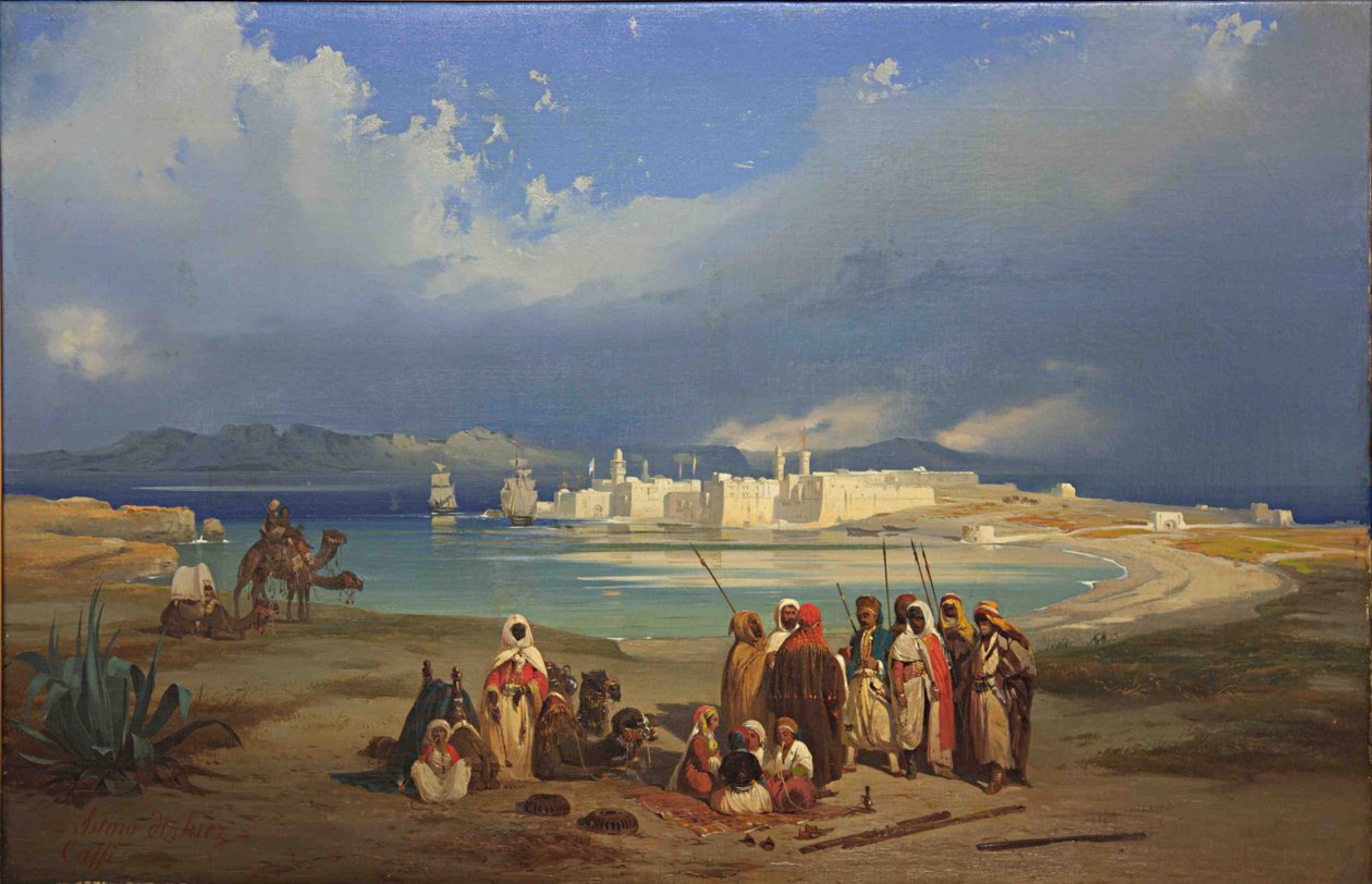 A Szuezi földszoros, 1845 körül alkotó: Ippolito Caffi