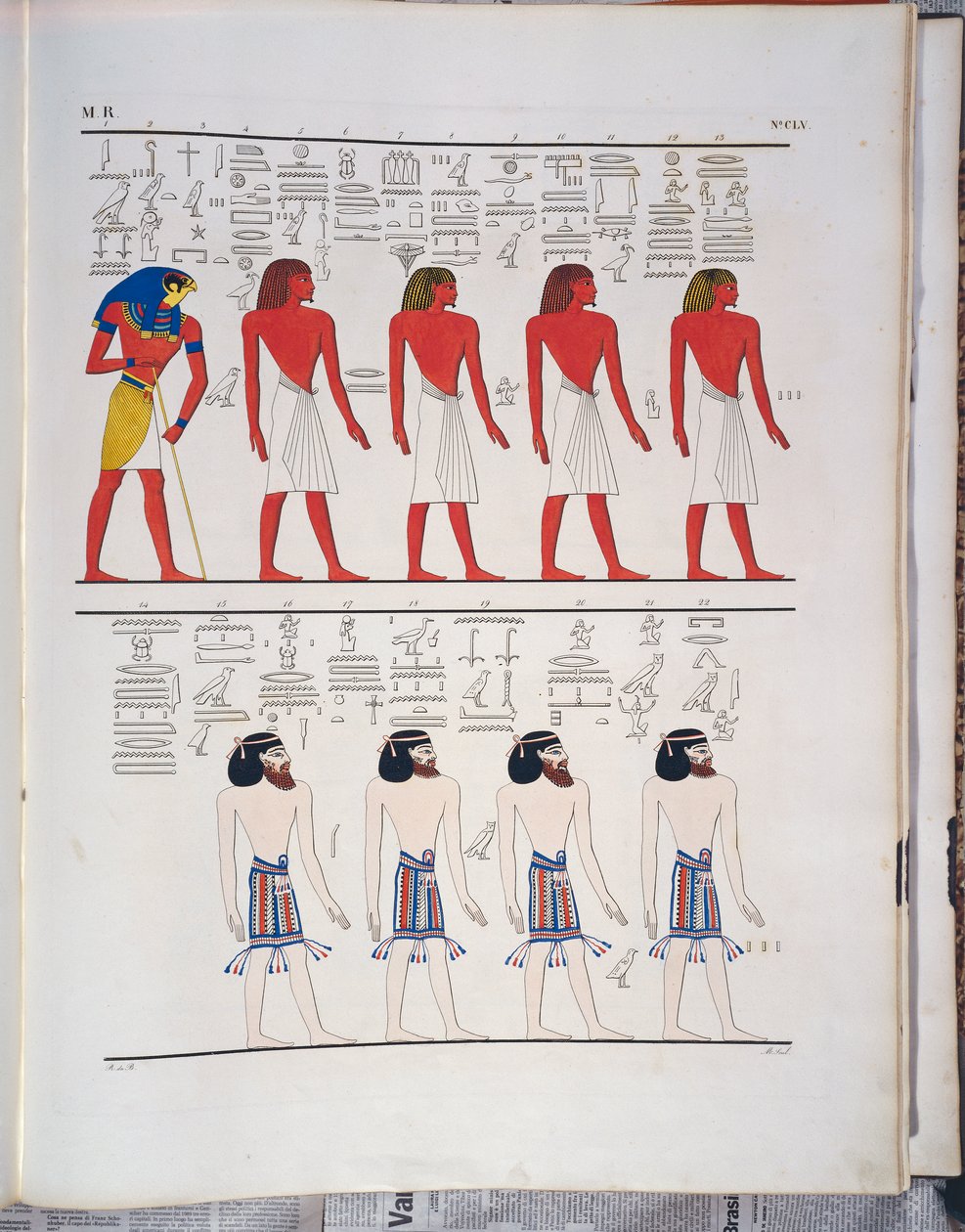 „Az egyiptomiak által ismert különböző emberfajták”, I. Menphtah sírja, illusztrációja Ippolito Rosellini „Egyiptom és Núbia emlékműveiből” alkotó: Ippolito Rosellini