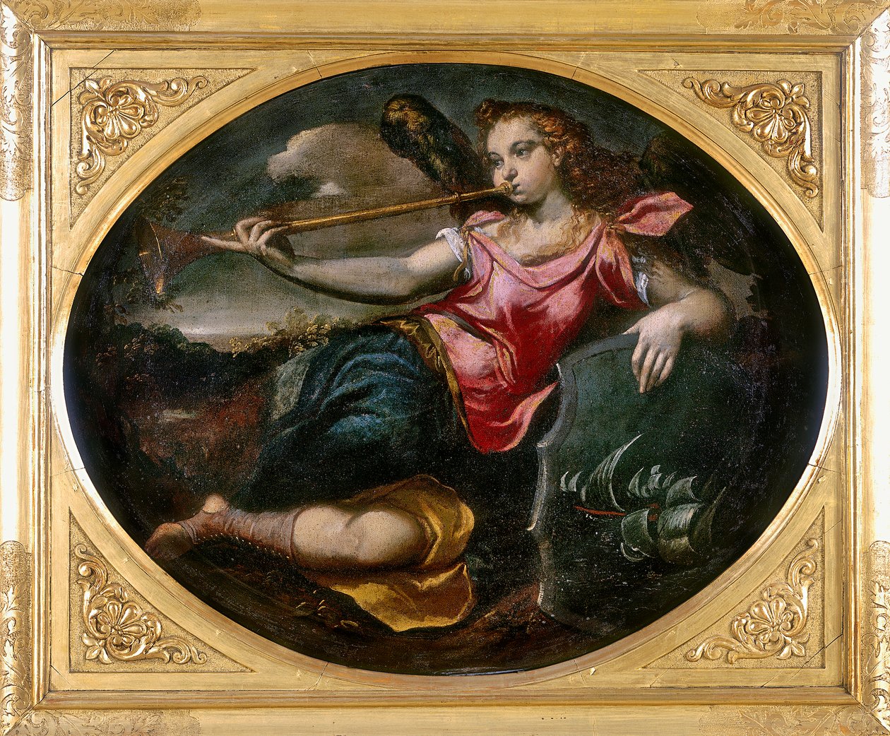 A hírnév, Ippolito Scarsella, más néven lo Scarsellino munkája, a modenai Galleria Estense-ben őrzött alkotó: Ippolito Scarsella