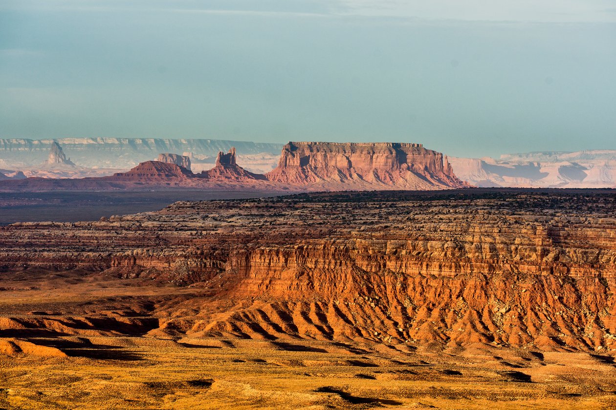 A Gooseneck State Parkból, Utah, a Monument Valley felé nézve., 2012 (fénykép) alkotó: Ira Block