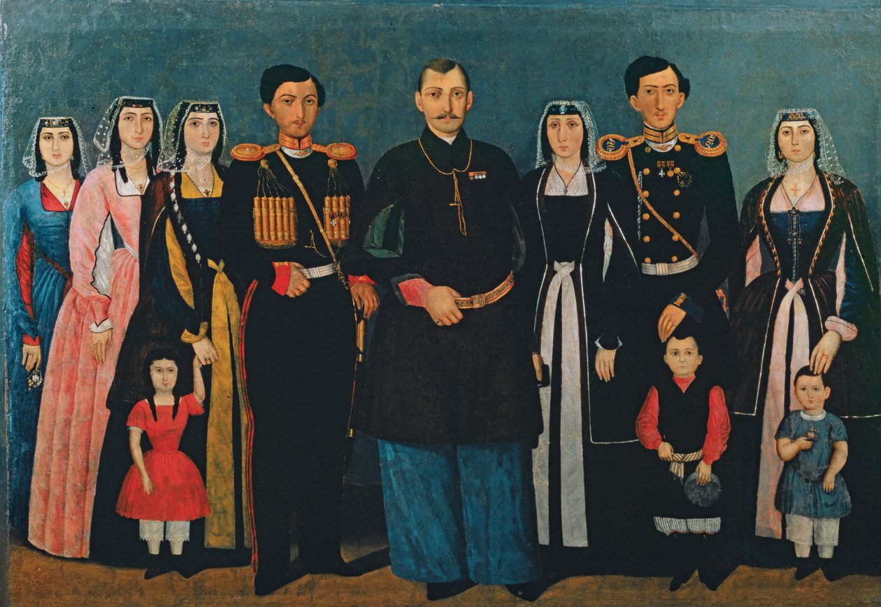 N.E. Mukhran-Batoni családjával, 1862 alkotó: Iranian School