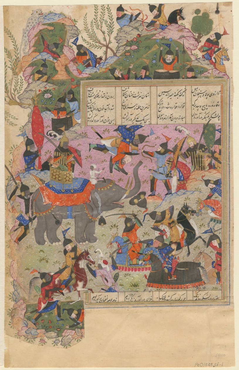 Az iskandari csata a zanjjal Nizami Khamsa kéziratából, 1540-1545 alkotó: Iranian Master