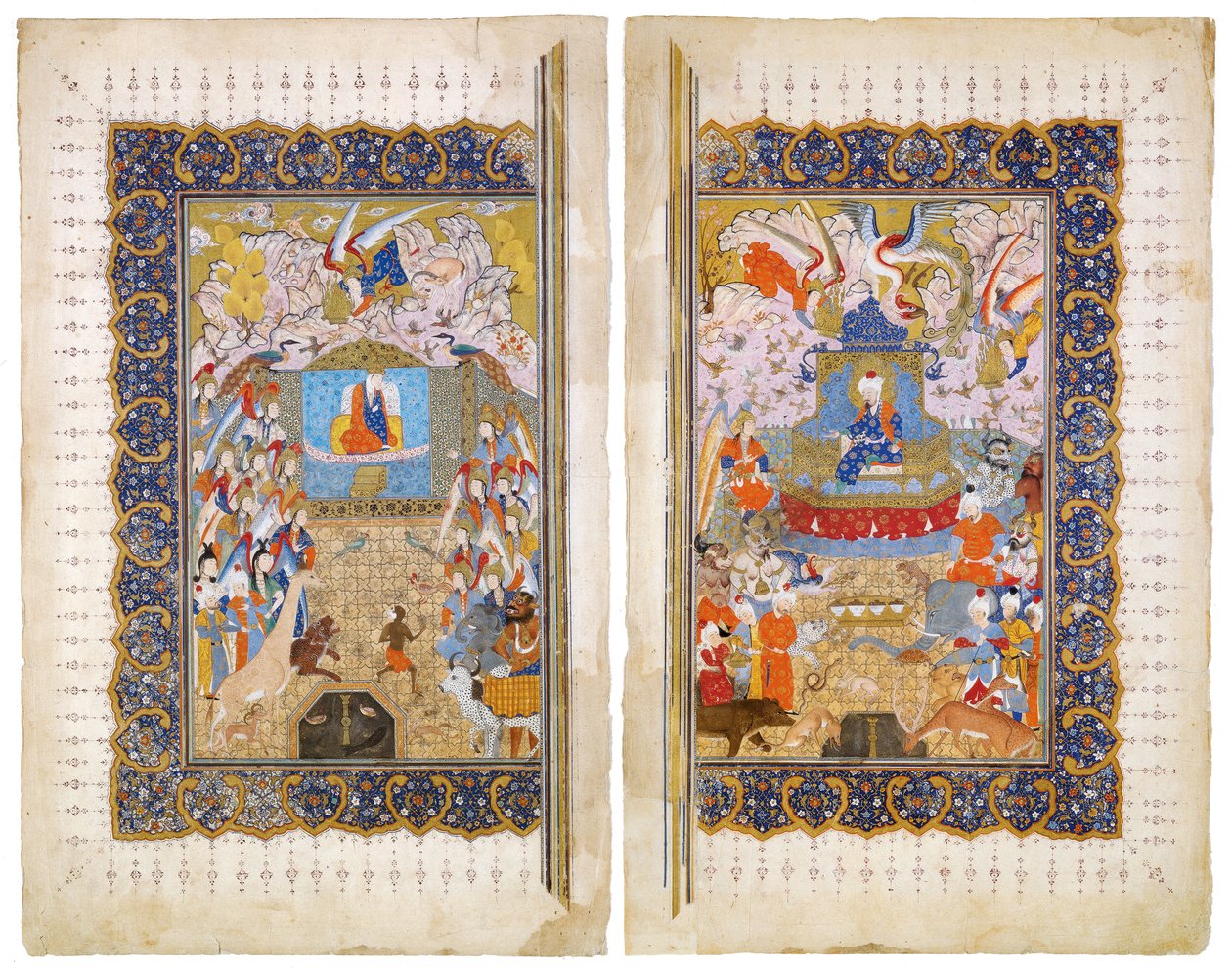 Sába királynője és Salamon király Kéziratos megvilágítás Ferdowsi Shahname című eposzából alkotó: Iranian Master
