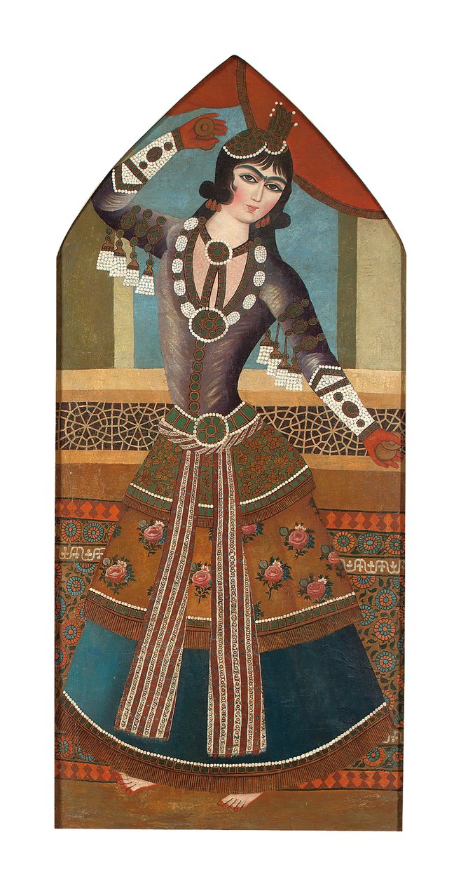 A Qajar Dancing Girl, 1840 körül (olaj, vászon) alkotó: Iranian School